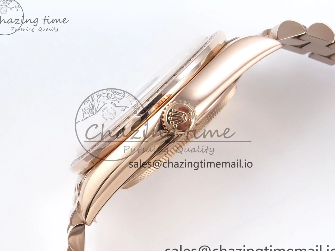 Roman on Weight) DayDate Best Green Dial President V5 A2836 1:1 Bracelet Edition 40 Bezel RG QF Diamonds (Gain 0111